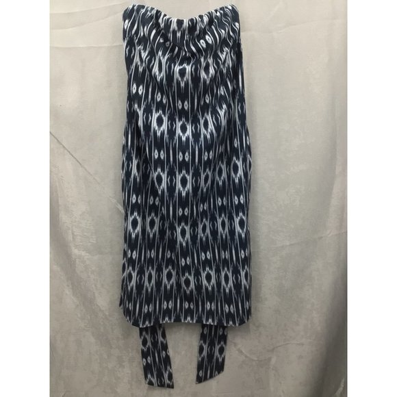 Athleta Ikat Strapless Anywhere Dress Size 2 Blue/White - Picture 10 of 11